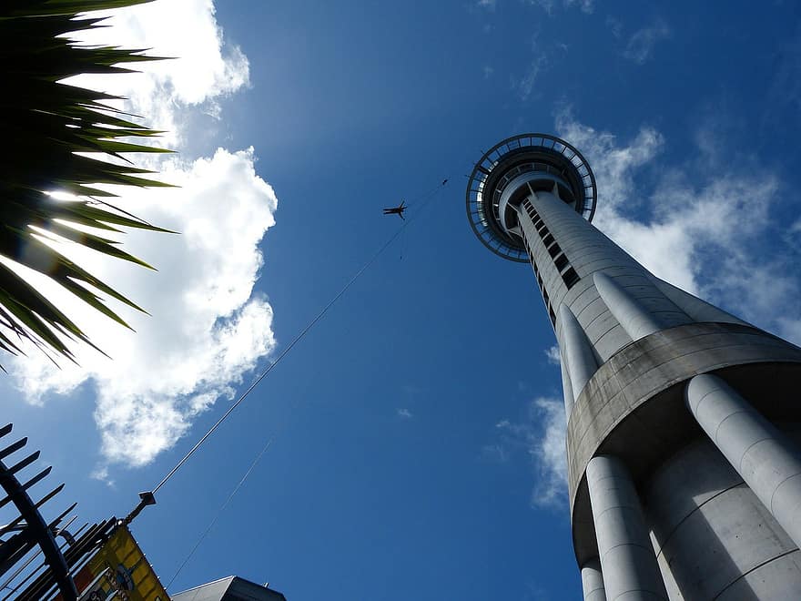 paracadutismo dalla torre del cielo ad auckland, nuova zelanda