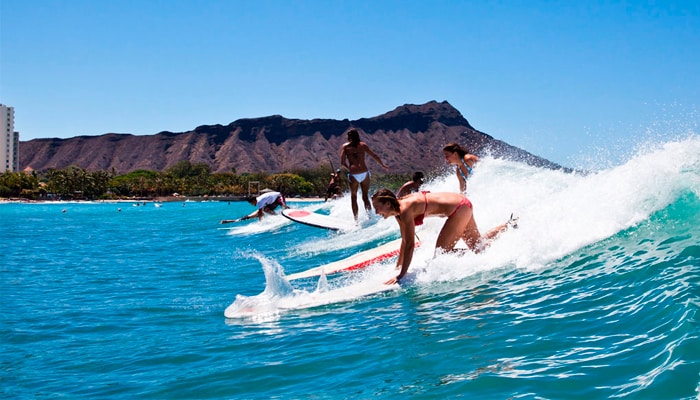 Surf a Waikiki Hawaii per principianti