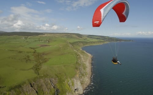 Parapendio ad Arran, Scozia