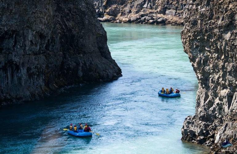 Rafting sul fiume Hvítá, Islanda