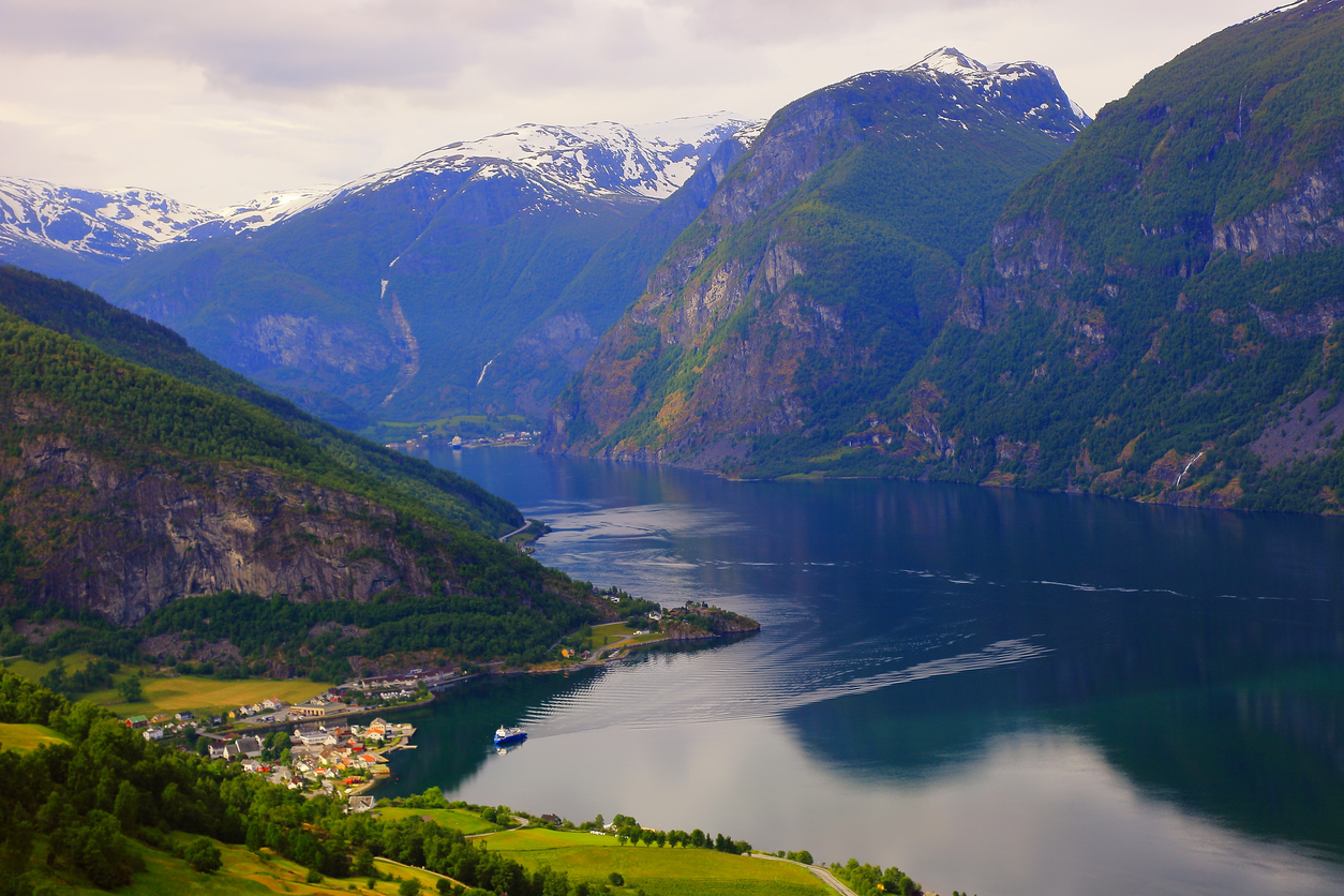 Il fiordo di Aurlandsfjord in Norvegia. 