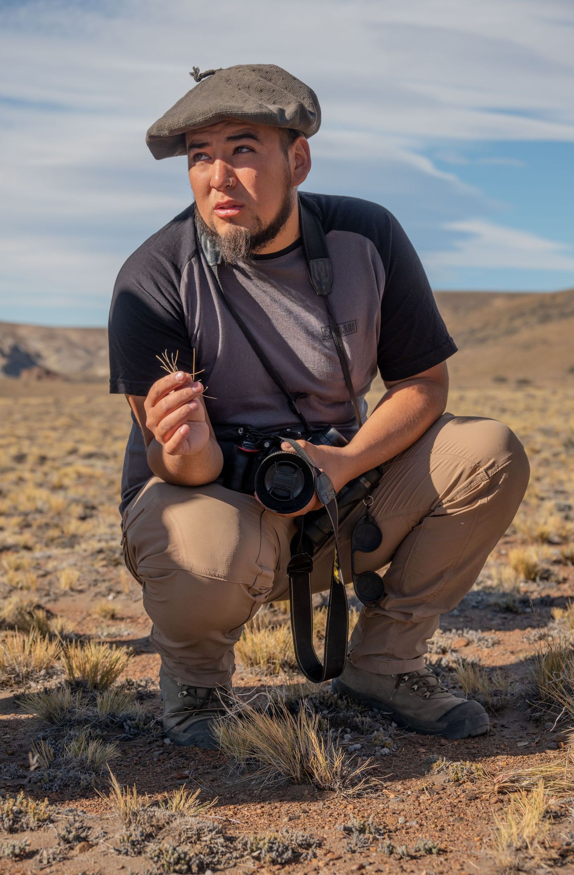 Facundo Epul, fondatore di El Choique Guia e prima guida argentina di puma-trekking. Foto: Horacio Barbieri