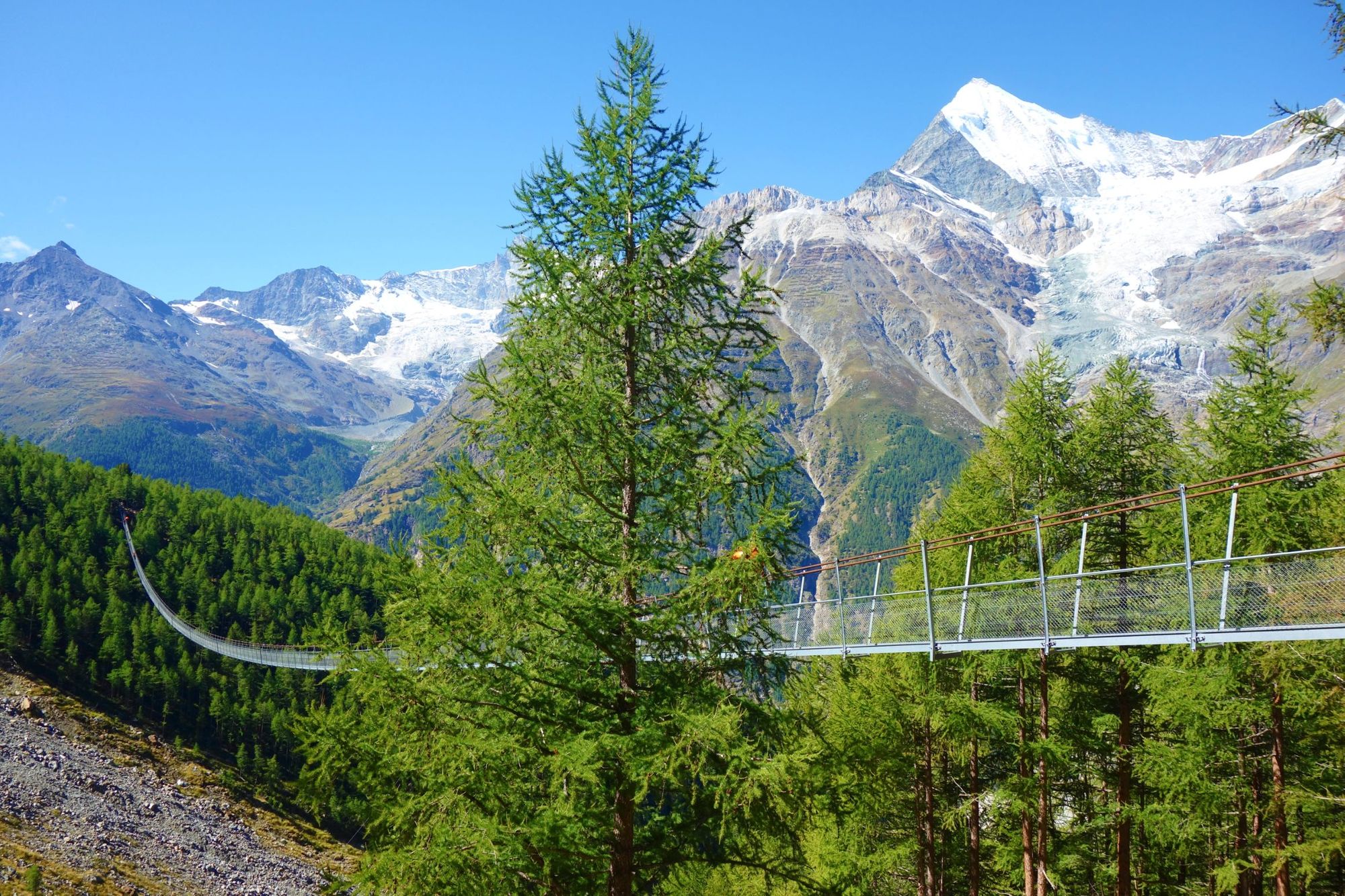 Questo enorme ponte sospeso, lungo mezzo chilometro, richiede una buona dose di acume. Foto: Getty